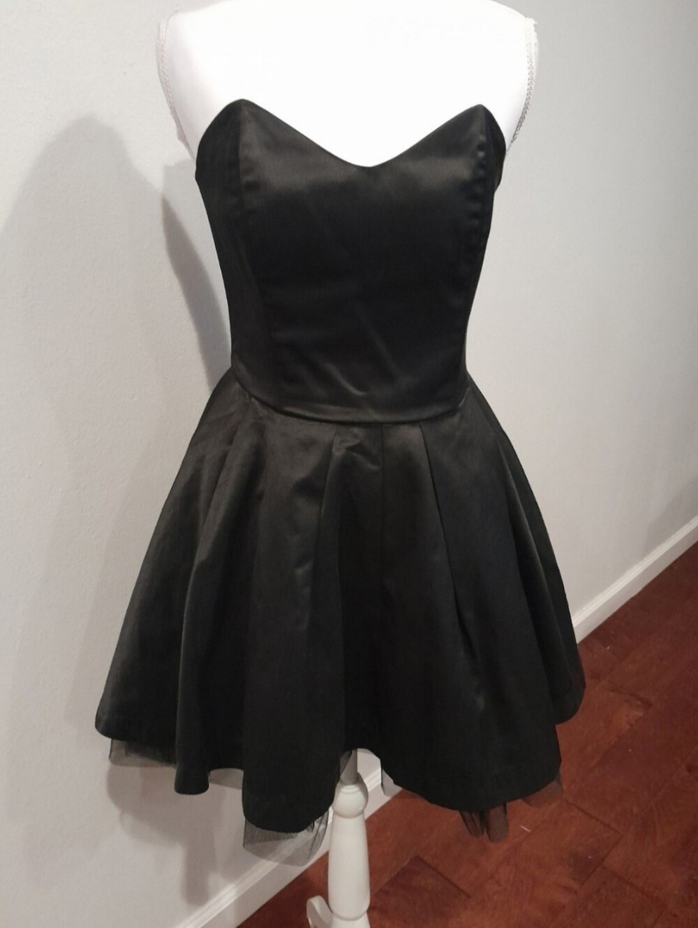 Better B Black A-line Mini Dress with Tulle Petticoat Lining